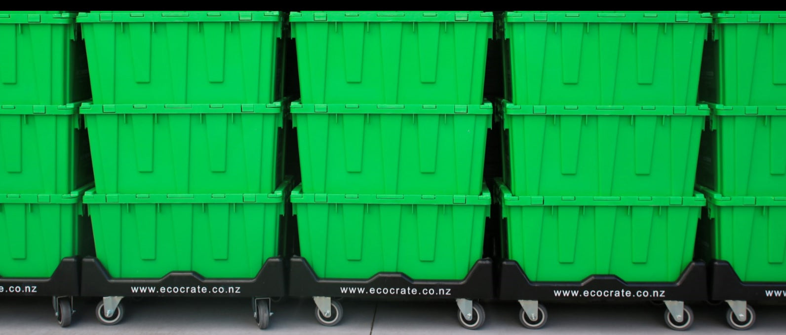 Stacks of Eco Crates on trolleys